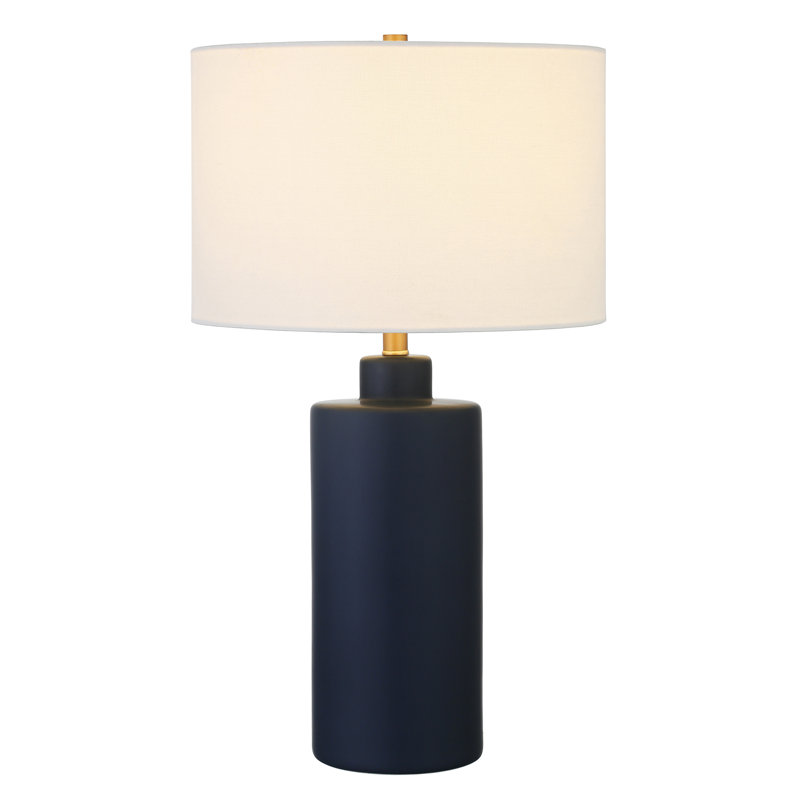 Carlina Ceramic Table Lamp, Matte Navy