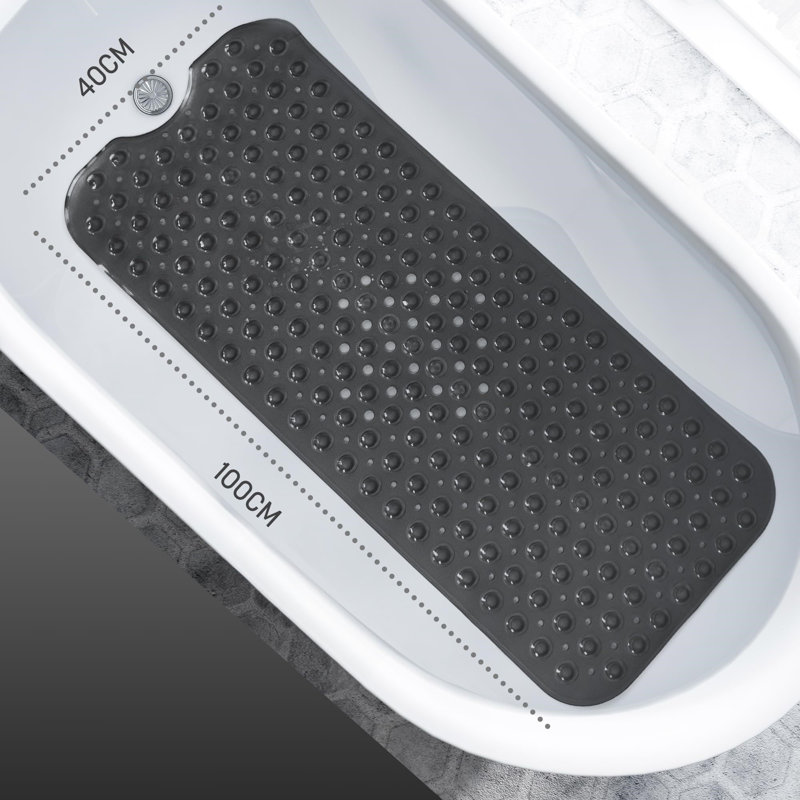 Synthetic Non-Slip Shower Mat, Black