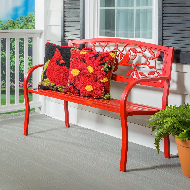 Banc de jardin en métal Araneli Cardinals, Noir