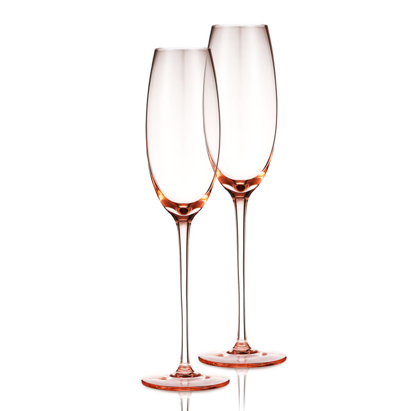 Tynecia 7 oz. Flûte en verre, Rose rose