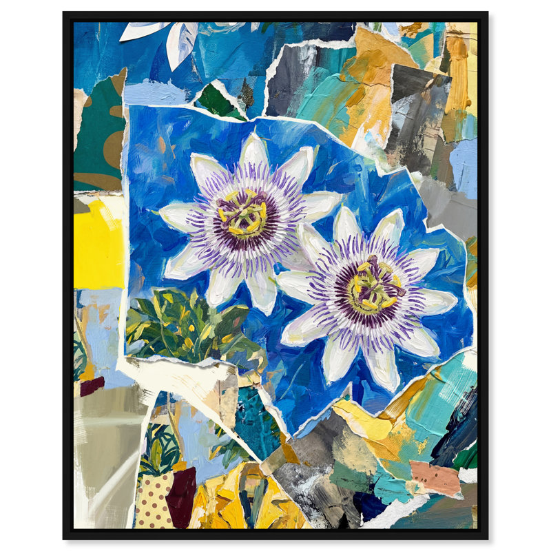 Blue Spring Print by Oliver Gal, 37"H x 46"W, Black Floater Frame