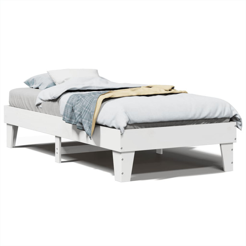 Solid Wood Bed, Small Single (2'6), White