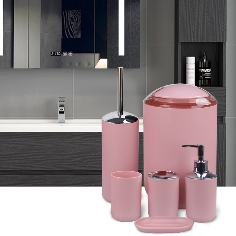 Balch Bathroom Accessory Set, Pink