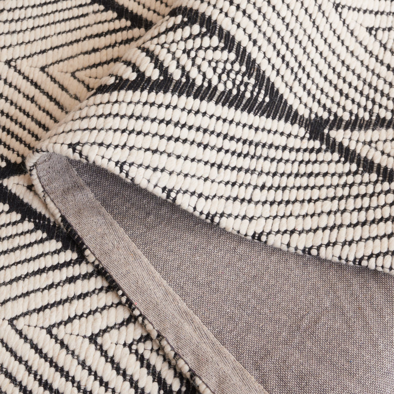 Marbella Handloomed Wool And Cotton Geometric Rug, Rectangle 5' x 8'