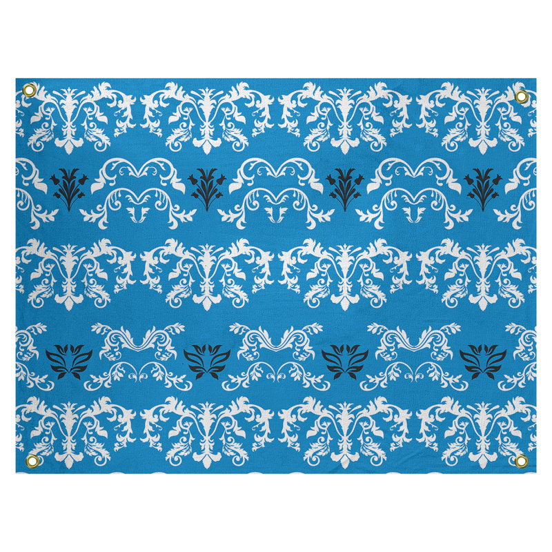 Tapisserie baroque en polyester Carolina Football, H 59 po x l 80 po, Bleu / blanc / noir
