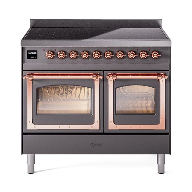 ILVE Nostalgie II Noblesse 40 po à induction, Graphite mat / cuivre