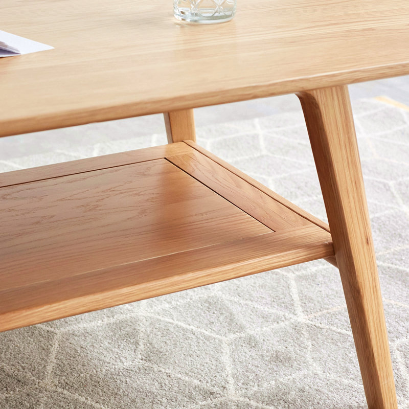 Table basse avec plateau central 100% bois massif, H 17,32 po x L 39,37 po x l 19,69 po