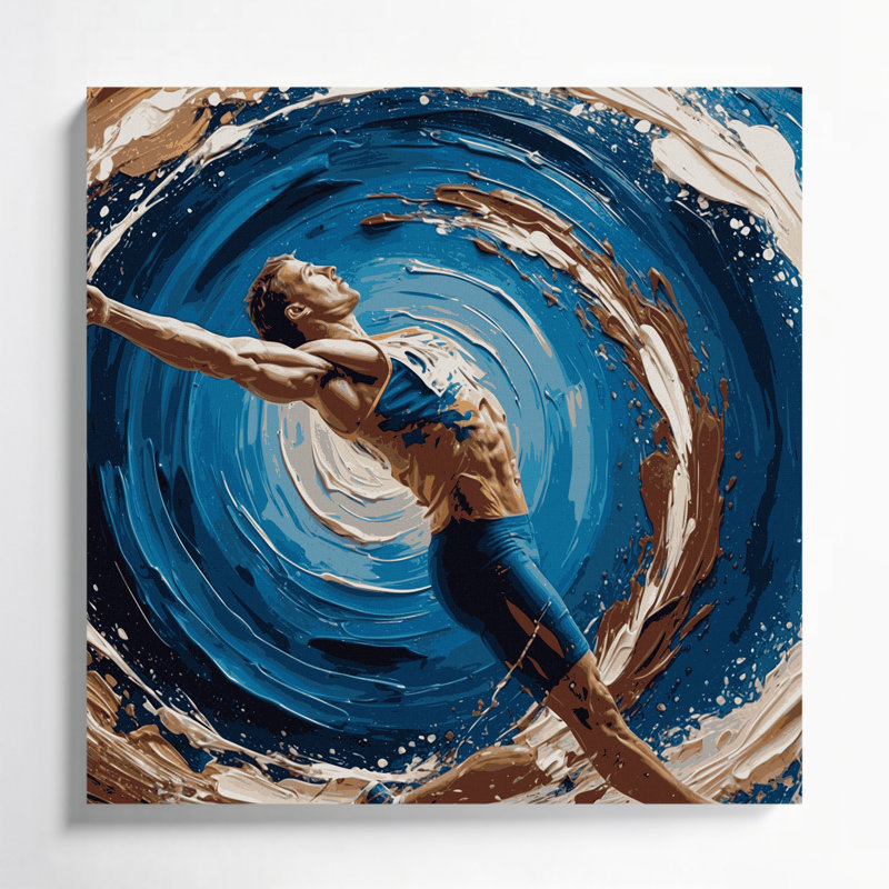 Art mural sur toile gris Sports Javel, H 16 po x l 16 po