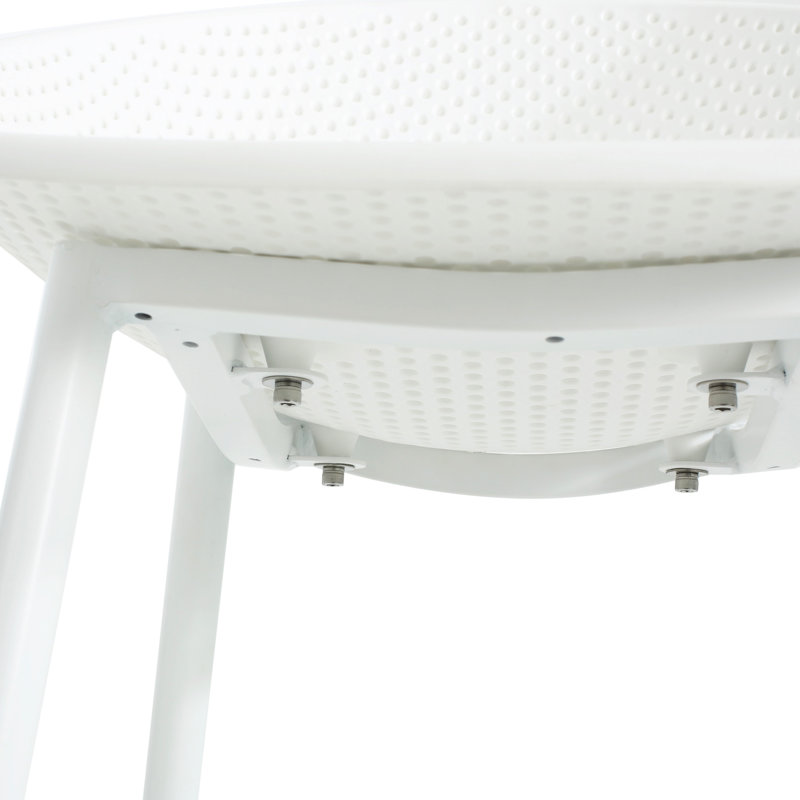 2 pièces - Chaises d'extérieur modernes avec structure stable, plastique blanc / résine et fer, poids de 10,27 lb, dimensions de 19,54 po en blanc et en plastique de fer, hauteur 38,07 po, largeur profondeur
