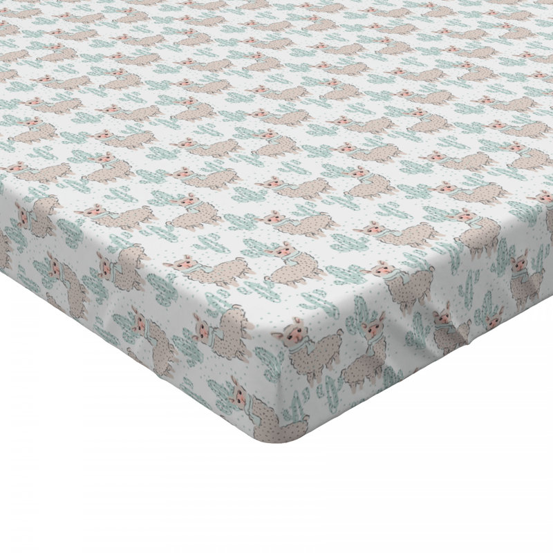 Microfiber Floral Fitted Sheet, Twin XL Fitted Sheet, Sheep