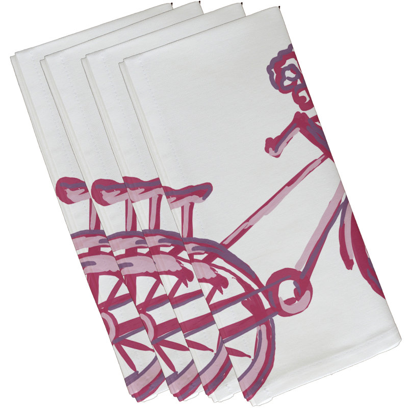 Serviette La Bicicleta, L 18 po x L 18 po, Joues roses