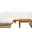 Ensemble de canapé modulaire d'extérieur en bois d'acacia 4 pièces avec coussins, ensemble de conversation pour terrasse ou jardin