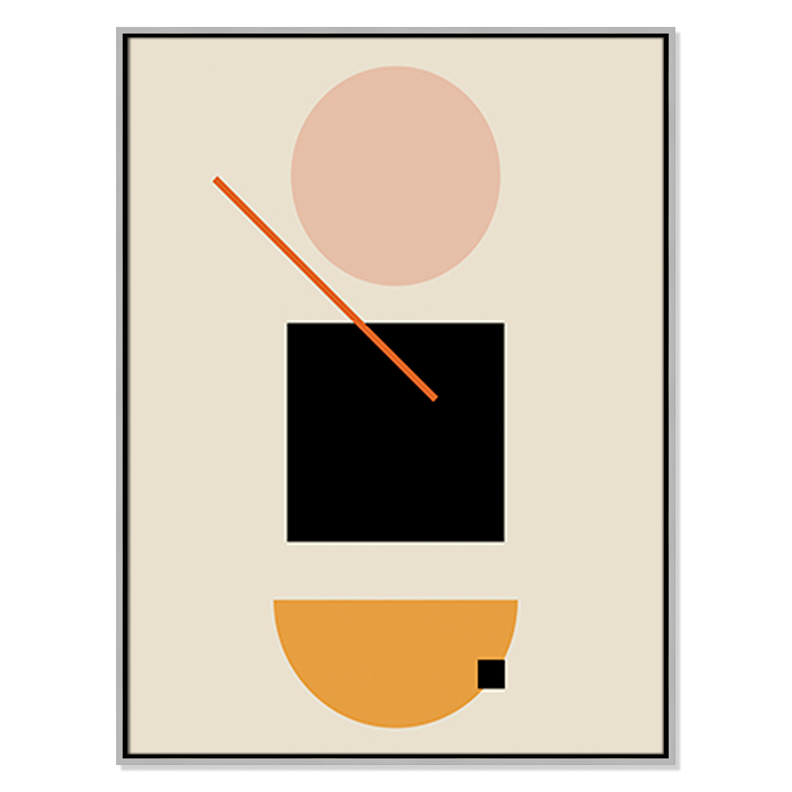 Simple Shapes Print, 41.5" H x 31.5" W x 2" D, Silver Framed