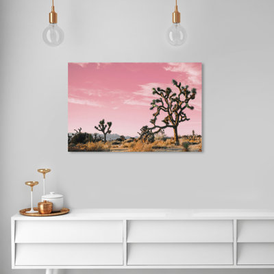 «Nature and Landscape Joshua Tree Pink II Desert Landscape», reproduction d'art sur toile