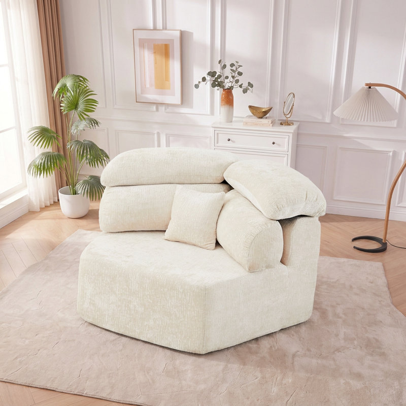 Méridienne de 53 po avec coussin enveloppant, Beige