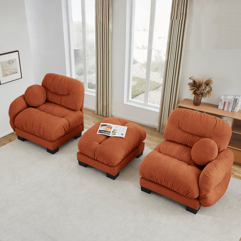 Canapé modulaire en chenille 2 places avec repose-pieds Compression