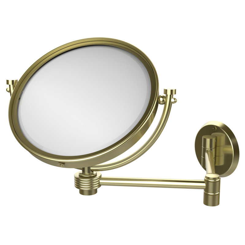 Miroir de maquillage grossissant extensible 5X, Laiton satiné