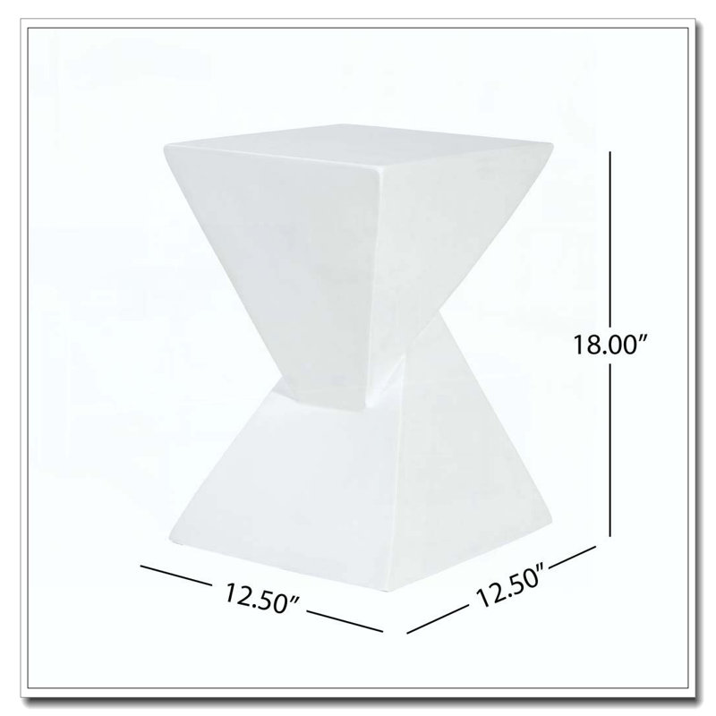 Outdoor Side Table, White