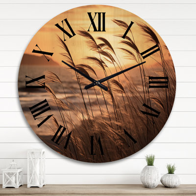 Horloge murale en bois massif Yaelin