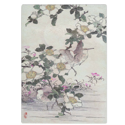 Tempered Glass Birds in the Water Chopping Board