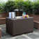 Rattaner Resistant Wicker Deck Box with Gas Spring Lid and Zippered Waterproof Inner Bag