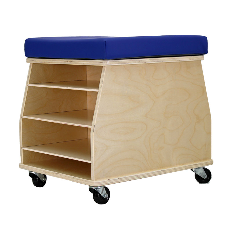 Birch Mobile Teacher Stool - Natural/Blue