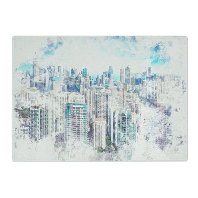 Tempered Glass Singapore Skyline Chopping Board