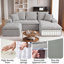 Canapé d'angle modulaire en forme de U de 235 cm (92,51 po), canapé à compression en chenille avec ressorts ensachés, canapé moderne à assise profonde pour salon, livré roulé et sans assemblage-513539448-513539450-513539451