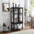Curio Cabinet Lighted Curio Display Cabinet With Open Storage Space,Solid Wood Legs And Adjustable Shelves, Acrylic Mirrored Back Panel, Tempered Glass Doors,3 Tier And One Open Space(E26 Light Bulb N