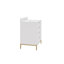 Meuble-lavabo de comptoir en marbre blanc Carrara de 30 po avec robinet Bristol-781460989