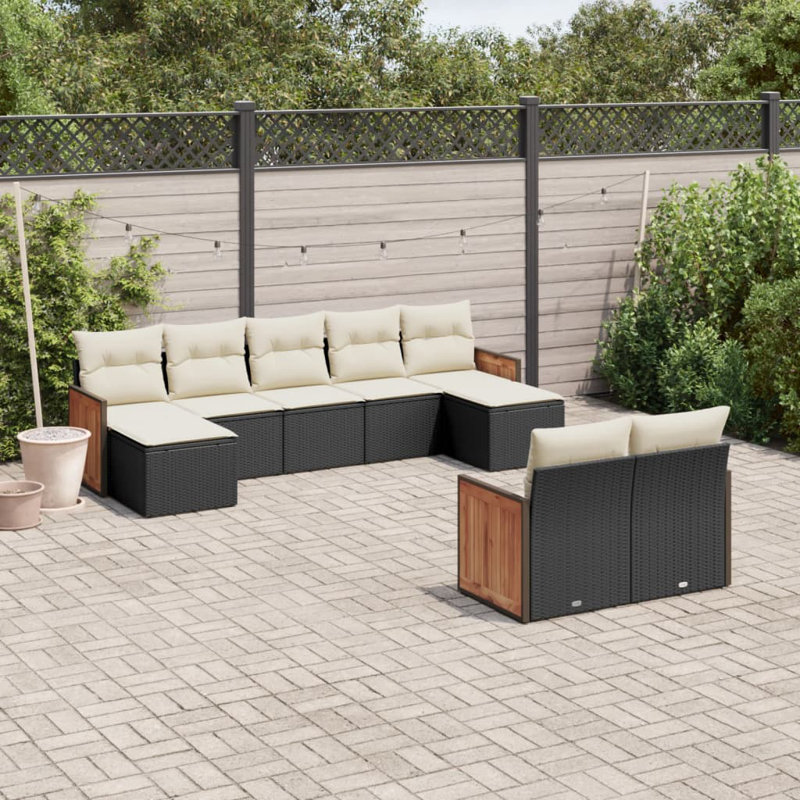 Vidaxl Garden Sofa Set Black