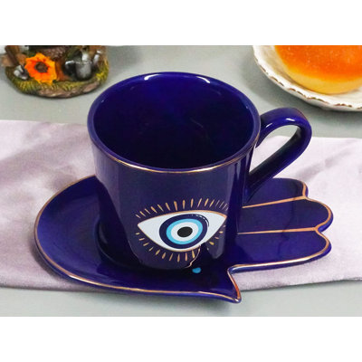 Bungalow Rose Wicca Occult Evil Eye of Providence with Hamsa Chirology Palmistry Hand Palm Coffee Cup