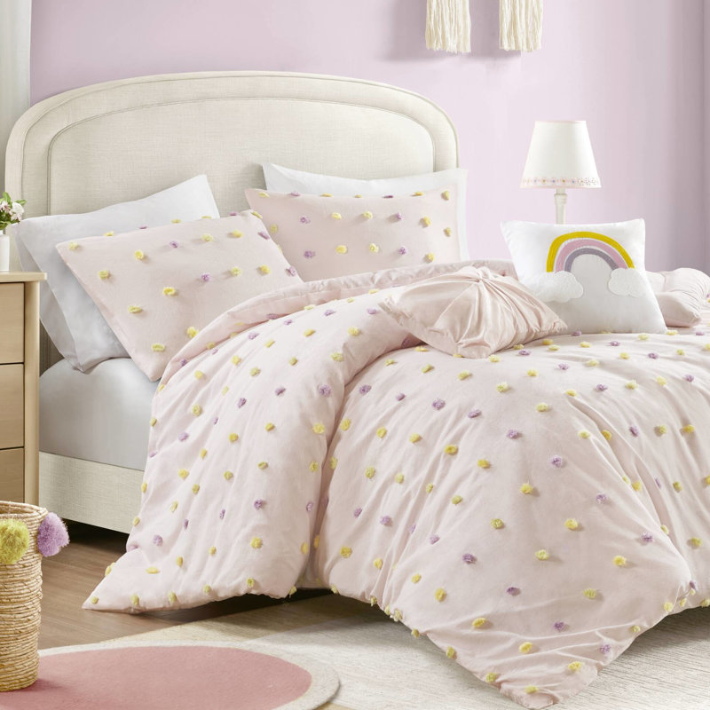 Édredon double 5 pièces, édredon en coton, rembourrage, coussins décoratifs avec lavable à la machine, comprend des taies décoratives et un nuage
