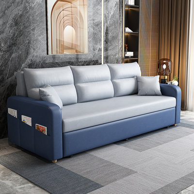Simple Modern Tech Fabric Retractable Storage Living Room Sofa
