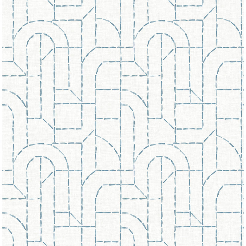 Papier peint à lignes arquées avec intégrité, Bleu