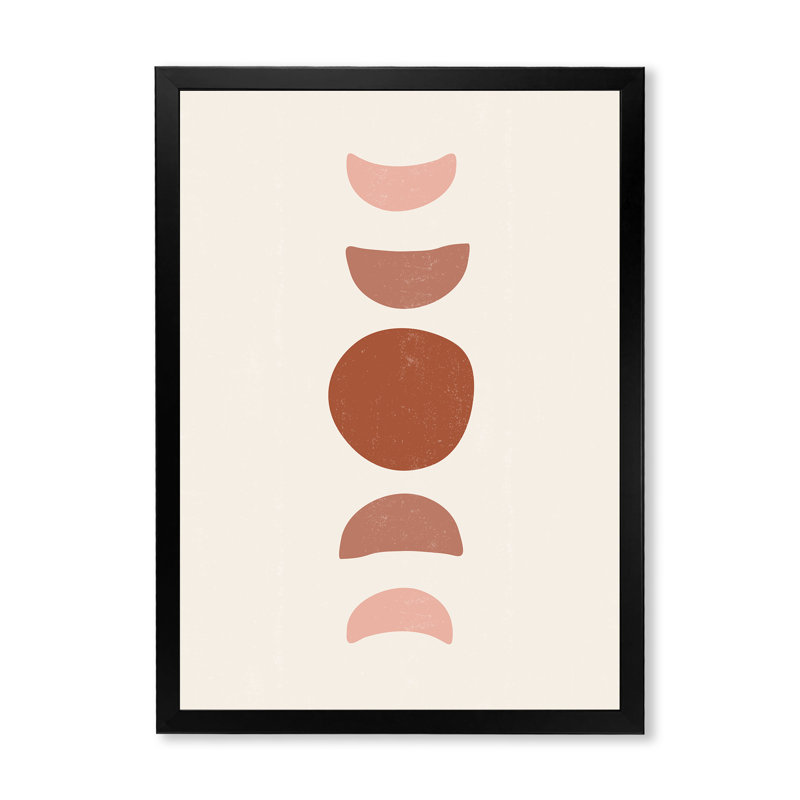 Minimal Moon Phases - impression sur toile, H 32 po x l 16 po x P 1,5 po, Toile avec cadre noir