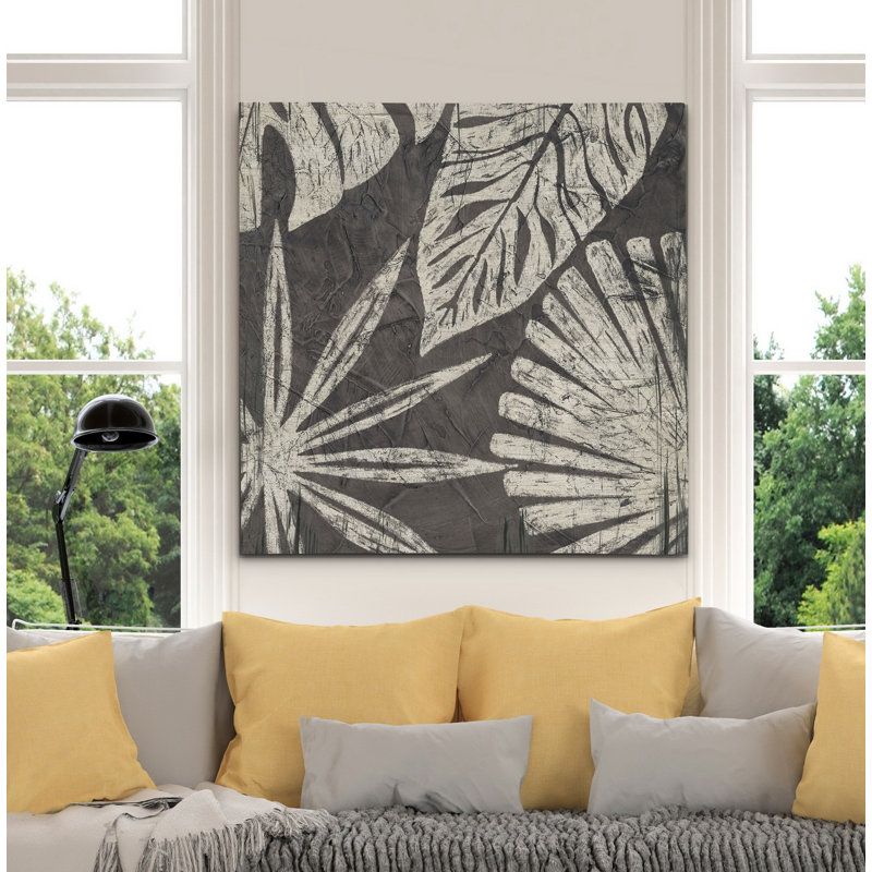 « tribal palms iv », peinture, H 24 po x l 24 po x P 1,5 po, Toile tendue