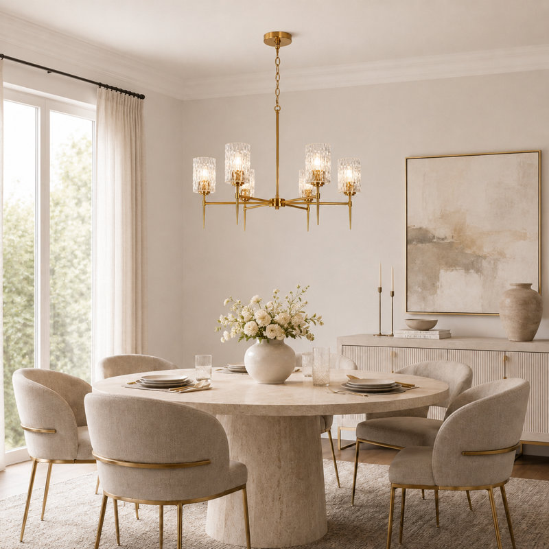 6- Light Dimmable Classic/ Traditional Dining Room Chandelier
