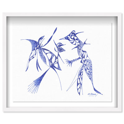 Manuel Roman - Dueling Herons Shadowbox Abstract Print by Oliver Gal, Black Frame, 20 x 16