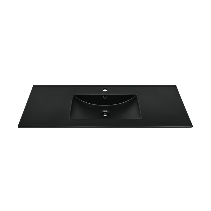 Comptoir de meuble-lavabo 48 po noir brillant