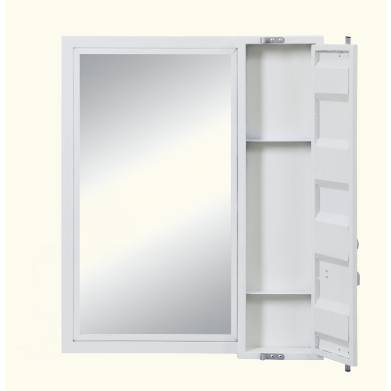 Miroir mural avec rangement Rashad, Blanc