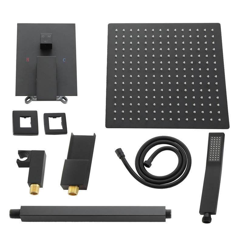 3-Function High-Pressure Rainfall Shower System, Tub Faucet Set