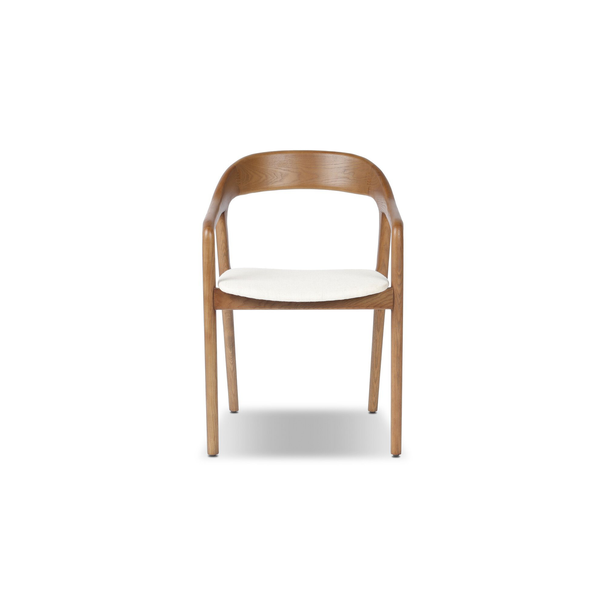 Kayla Leather Dining Armchair, Alcala Cream, Brown