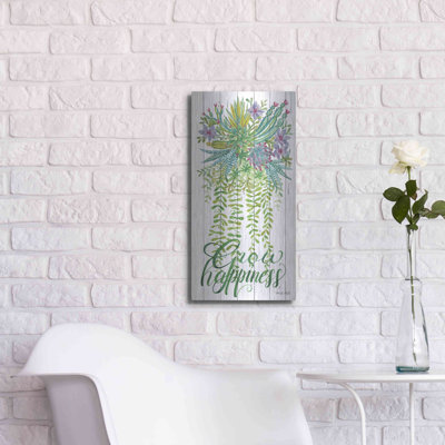«Grow Happiness Hanging Plant» par Cindy Jacobs, art mural en métal