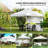 Outsunny 10' x 10' Pop Up Canopy Tent with 2 Half Sidewalls, UV50+ Height Adjustable Instant Sun Shelter with Wheeled Carry Bag, White