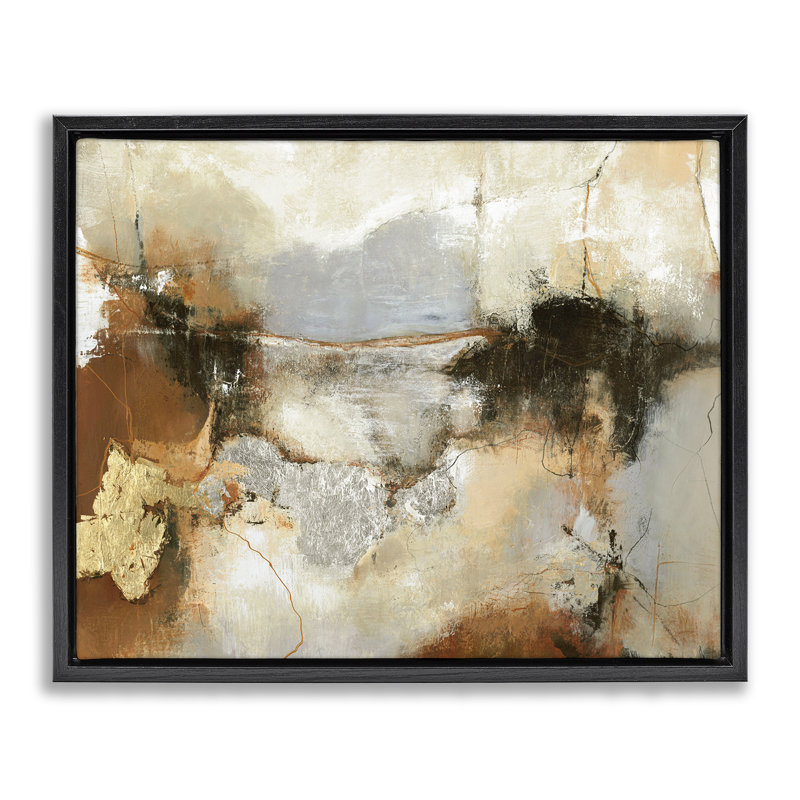 Cadre flottant unique à motif d'abstraction, conçu par Design Fabrikken, Cadre flottant noir de jais, H 17 po x l 21 po