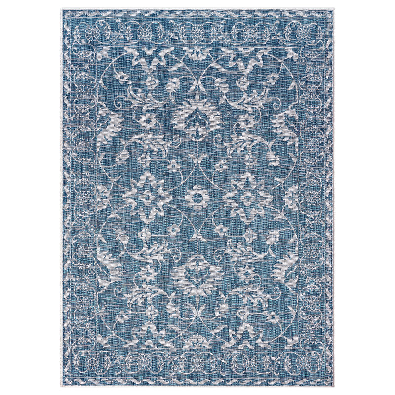 Nicolle Miller Floral Aqua/Ivory Indoor/Outdoor Area Rug See More by Nicole Miller, Rectangle 5'2" x 7'2"