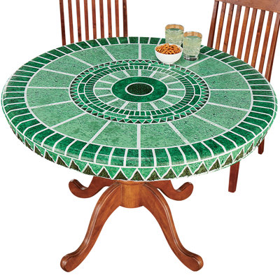 Stretch-to-Fit Mosaic Design Table Covers