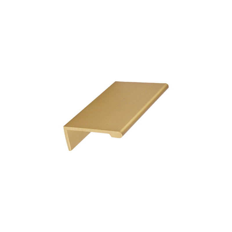 Satin Gold Modern Finger Pulls with Mounting Hardware, Set of 10