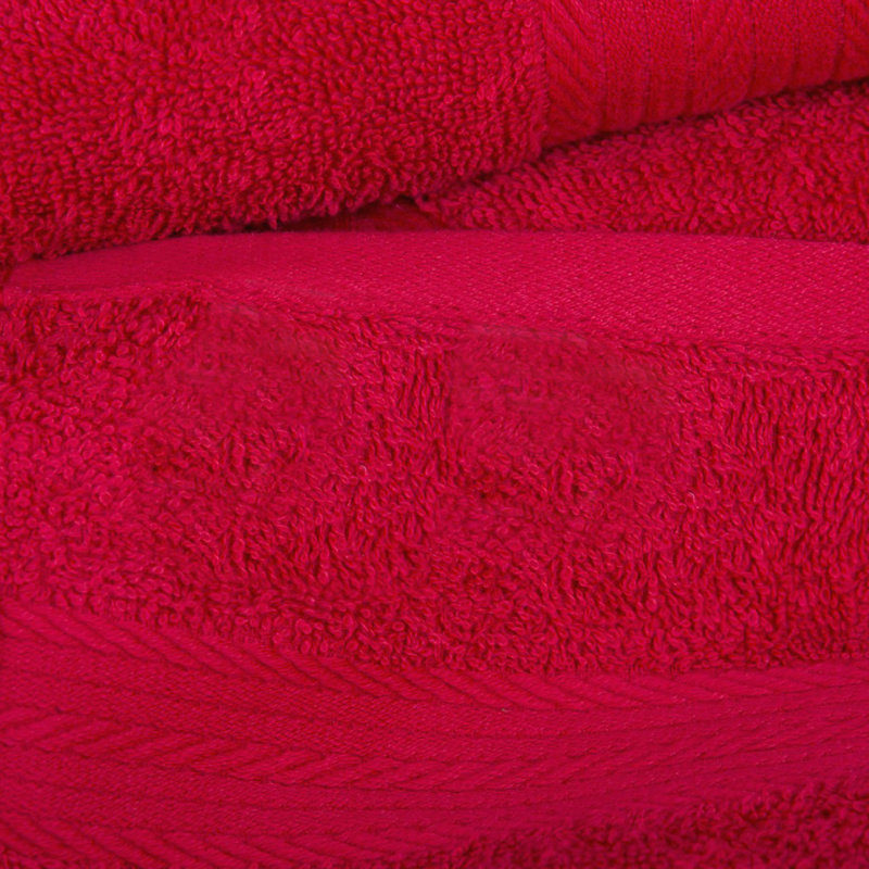 Hand Towel 100% Cotton Absorbent and Quick Drying , Red